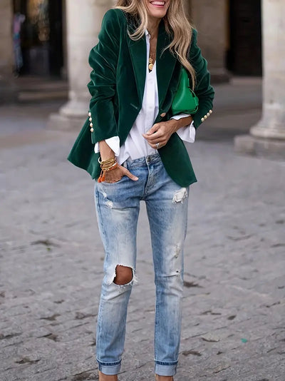Savannah™ - Elegant Velvet Blazer for a Refined Style