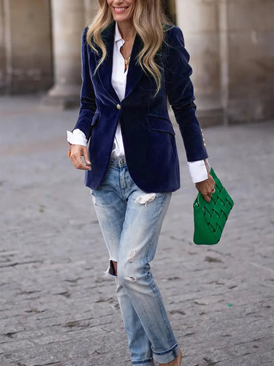 Savannah™ - Elegant Velvet Blazer for a Refined Style