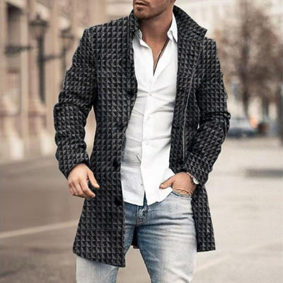 Franck - Long Sleeve Plaid Button-Up Jacket