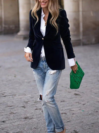 Savannah™ - Elegant Velvet Blazer for a Refined Style