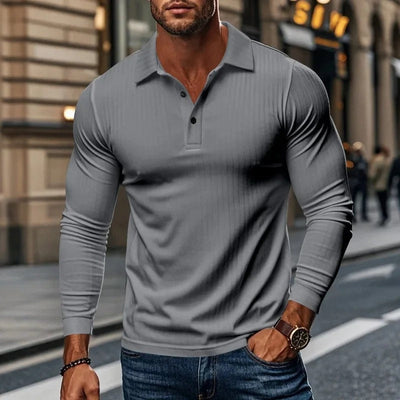Zaimir - Long Sleeve Polo Shirt with Button